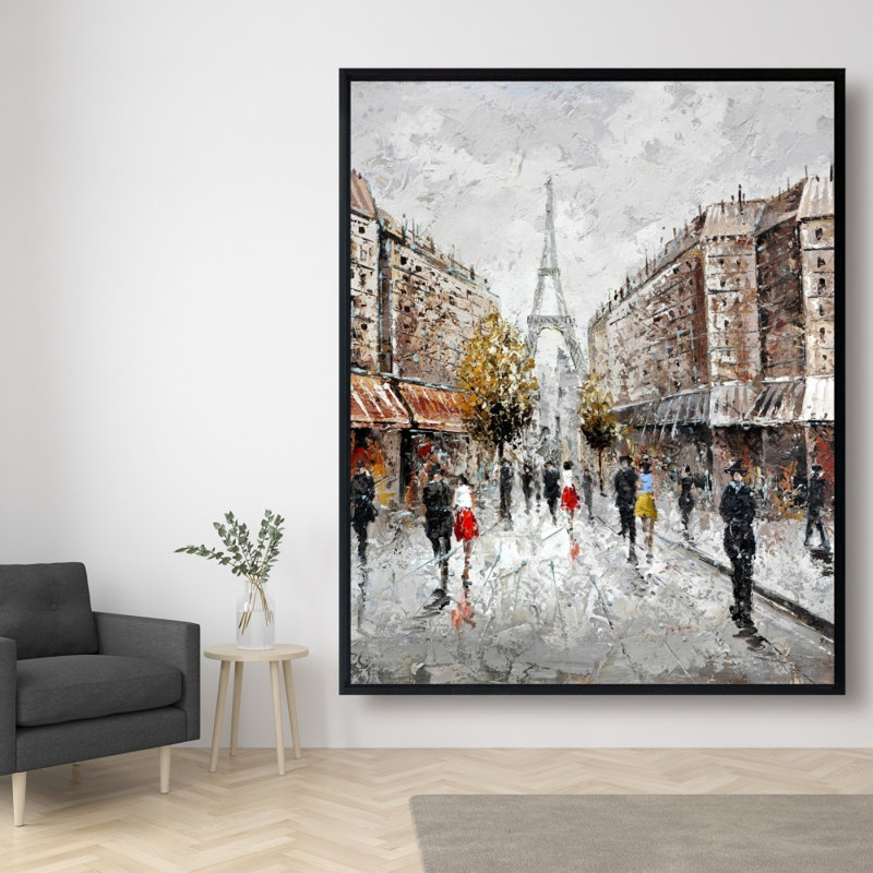 «Paris Busy Street» sur toile, H 60 po x l 48 po