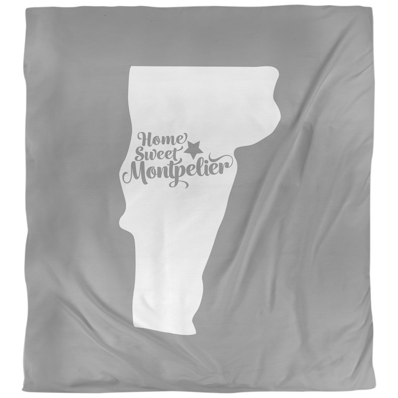 Housse de couette réversible simple montpelier vermont, Housse de couette pour grand lit, Gris, Polyester brossé
