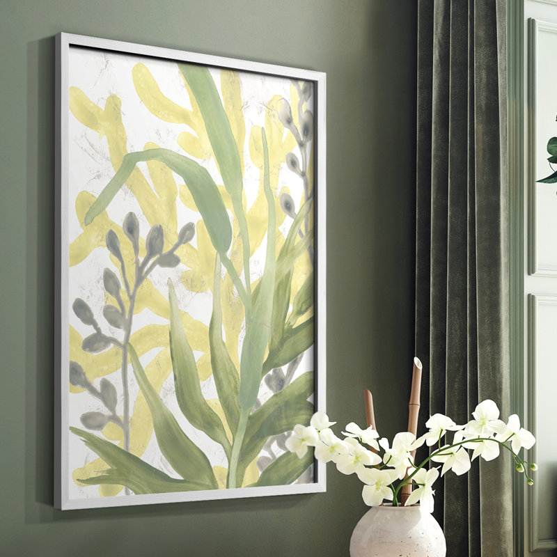 Sea Grass Fresco I, reproduction encadrée - bois massif