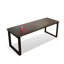 Bureau rectangulaire en bois massif noir-886443564