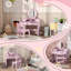 Chicora Kids Dressing Table with Mirror and Stool Gift for Ages 3–8 Pink
