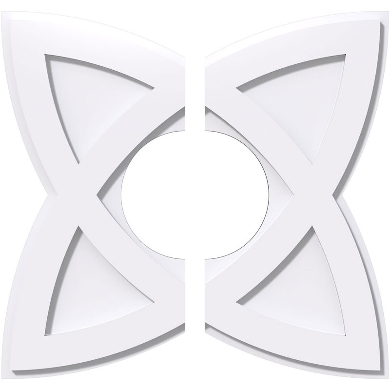 20"OD x 7"ID x 7 1/2"C x 1"P Cosmo Architectural Grade PVC Contemporary Ceiling Medallion, Two Piece, 1" H x 20" W x 20" D