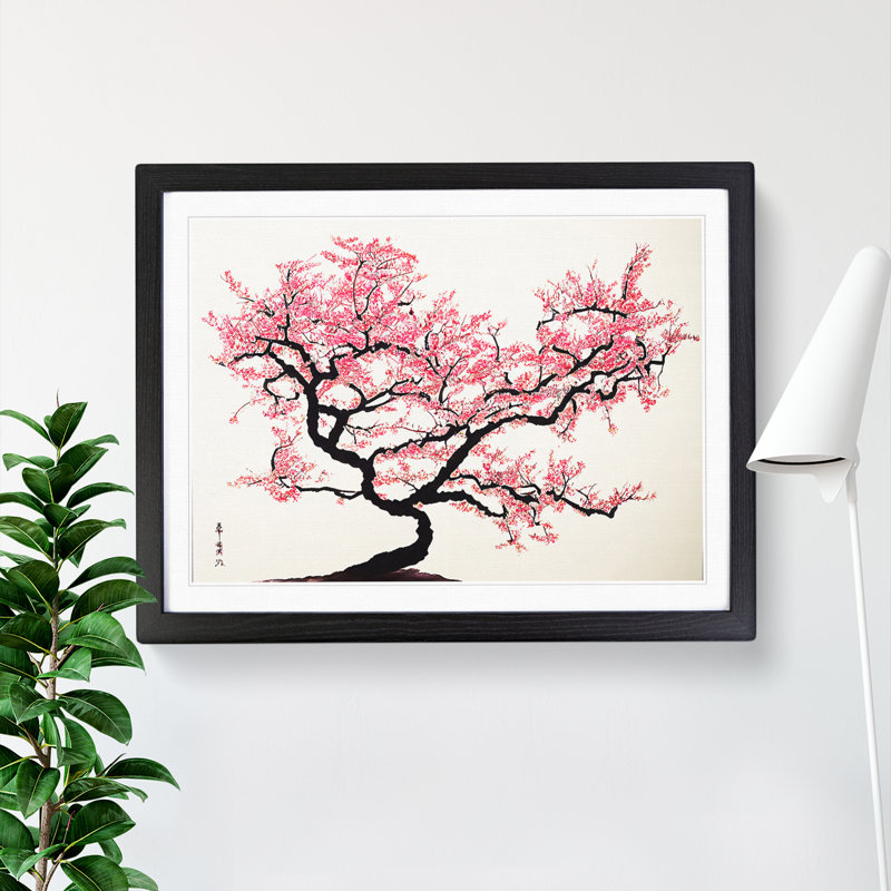 Adorable Cherry Blossom Tree - Single Picture Frame Print, Black, 34cm H x 46cm W x 2cm D