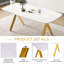 Ensemble de salle à manger moderne 5/7 pièces, table en verre trempé à motif X-Marble et chaises en peluche 4/6 Design compact pour une salle à manger et une cuisine compactes-1238375033-1238375035-1238375032