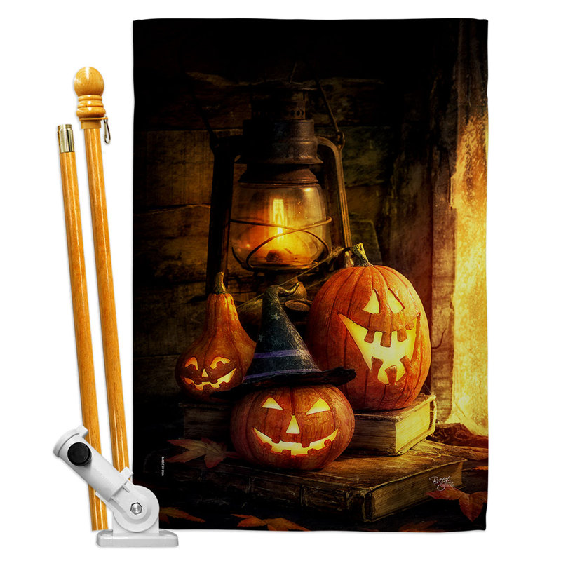 Double Sided 40'' H x 28'' W Polyester Halloween Flag Set