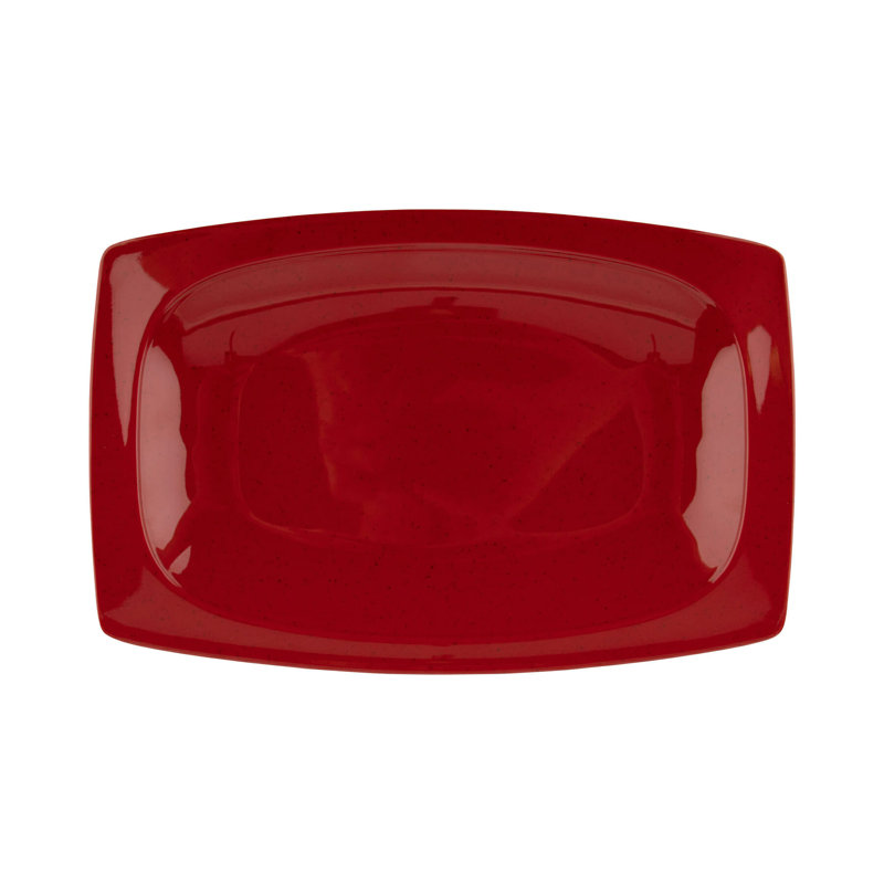 Plateaux de service ovales en mélamine GET OP-118-RSP, 12,25 po x 8 po, rouge (ensemble de 12)