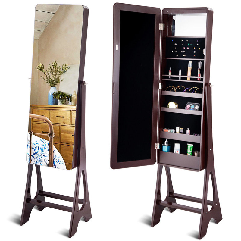 Armoire à bijoux avec miroir Nikolai, Brun-roux