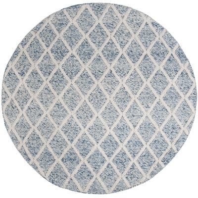 Russo Ivory Blue Hand-Woven Flatweave Rug