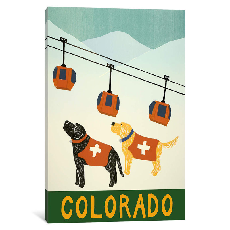 Colorado Ski Patrol by Stephen Huneck - Wrapped Canvas Print, 101.6 cm H x 66.04 cm W x 1.91 cm D