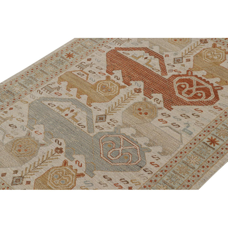 Burano Hand Knotted Wool Animal Print Area Rug, Rectangle 8' x 10'