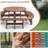 10-12-person Round Outdoor Wooden Picnic Table for Patio, Backyard, Garden, DIY with 1 Built-in Ring Stool, 500-lb Weight Capacity - Walnut Brown