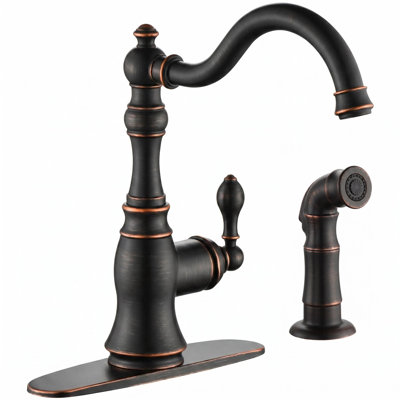 Single Handle Kitchen Faucet With Side Spray,2 Hole Or 4 Hole Installation,