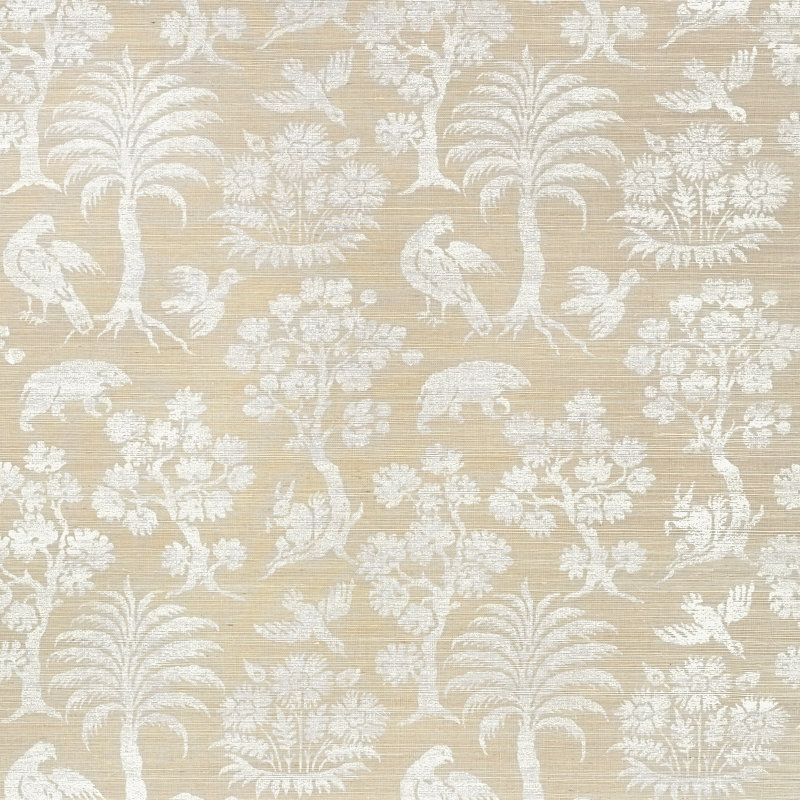 Woodland Silhouette Sisal Wallpaper, Fog