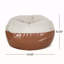 Pouf rond en fil de coton tricoté-114232210