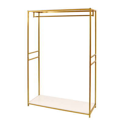 Porte-robe de mariage en métal doré l 47,24 po Lyelee