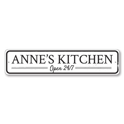Kitchen Open Aluminum Sign