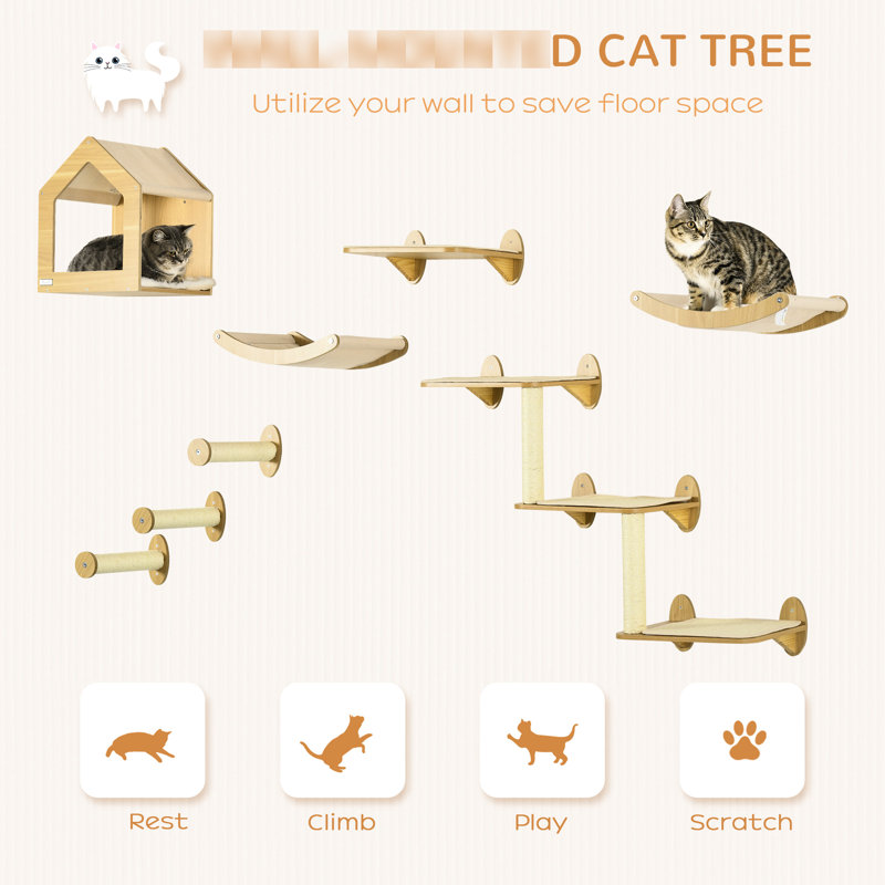 Arbre à chat avec 10 niveaux et perchoirs ergonomiques, offrant une expérience agréable pour les chats, niveaux de terrain de jeu, coussins lavables, structure stable
