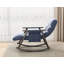 Chaise berçante pliante décontractée rembourrée, chaise berçante de salon réglable à haut dossier et repose-pieds, poches latérales placées dans le balcon du salon-348546599