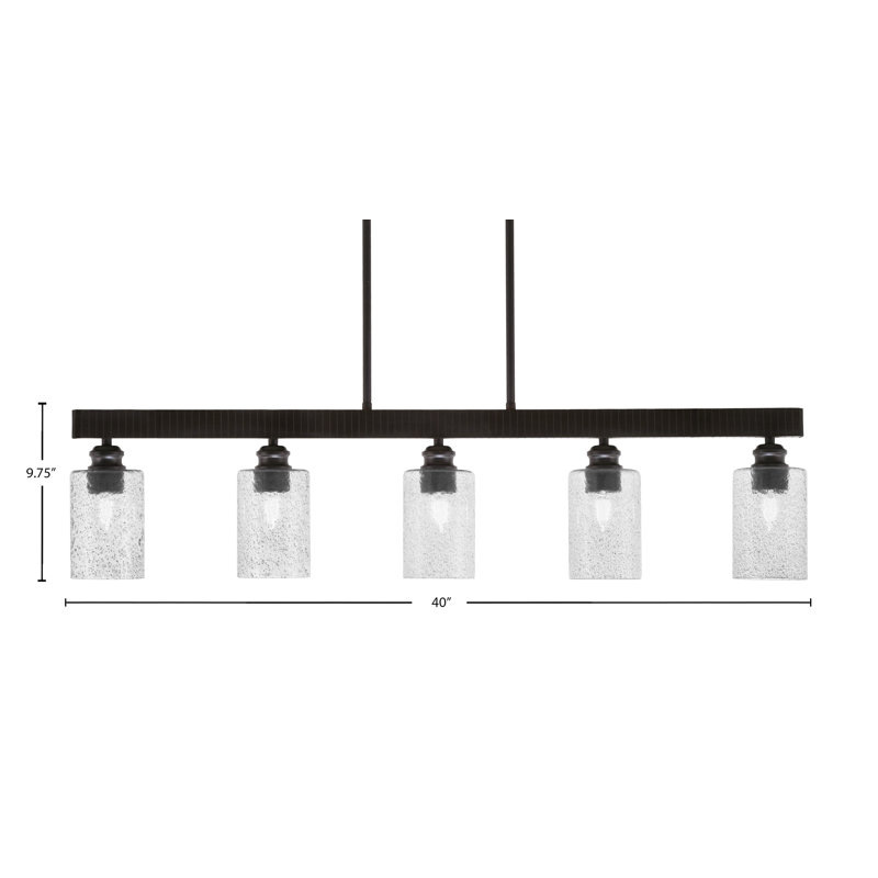 Edge 5 Light Bar With 4" Glass, Espresso, Smoke