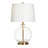 27" Metal Table Lamp With White Shade