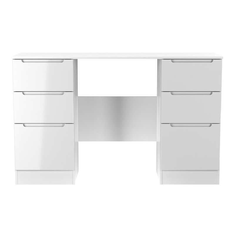 Taila Double Pedestal Desk, White