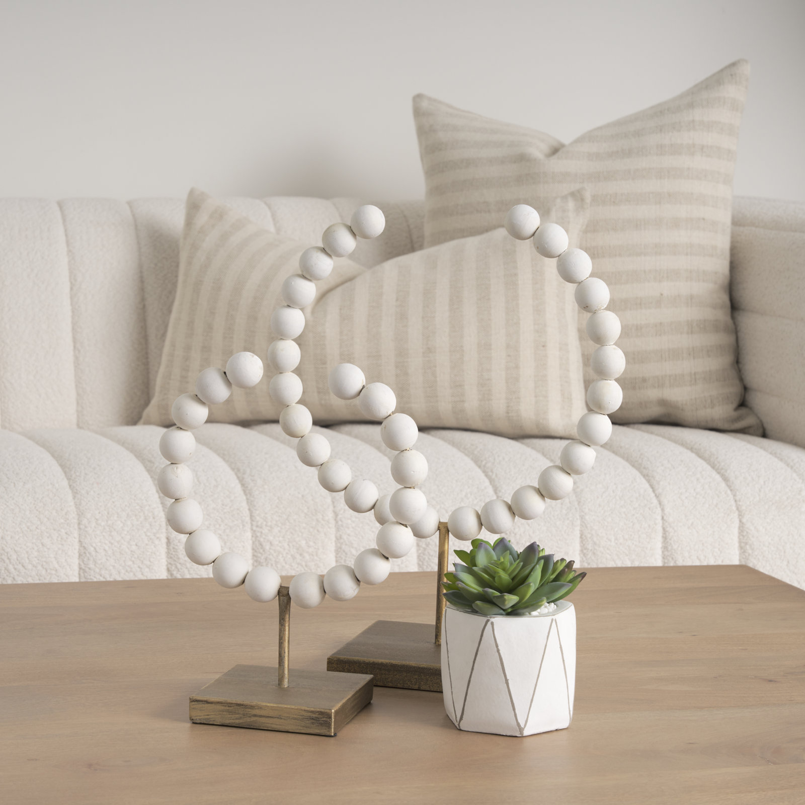 Shira Sculpture, 15.6" H x 11.8" W x 6.1" D, White/Gold
