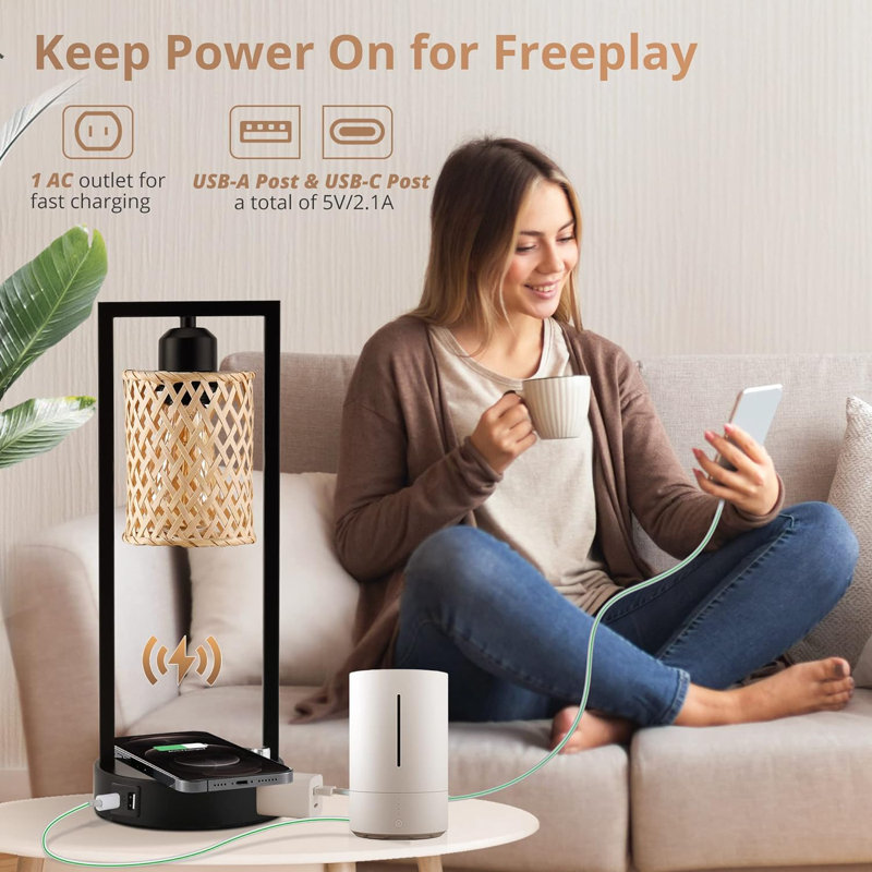 Lampe de table USB en métal Aybrie