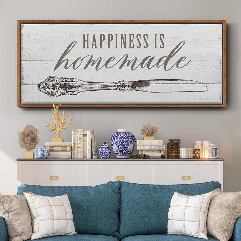 Le bonheur est fait maison - toile encadrée, H 8 po x l 20 po