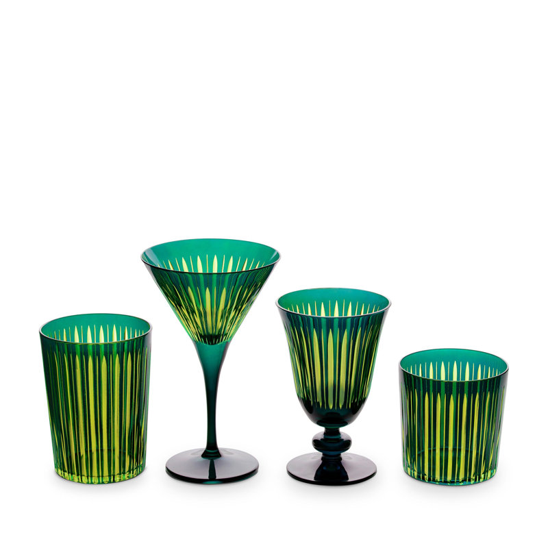 Prism Double Old Fashioned Glasses, 17 oz., Green