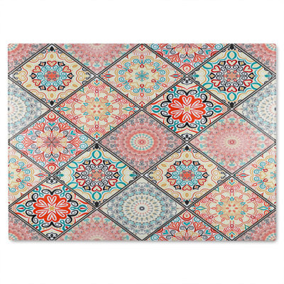 Luxury Oriental Tile Glass Chopping Board