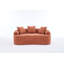 Canapé deux places compact en chenille avec coussins décoratifs