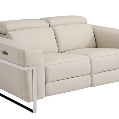Causeuse en cuir avec fauteuil inclinable Global United