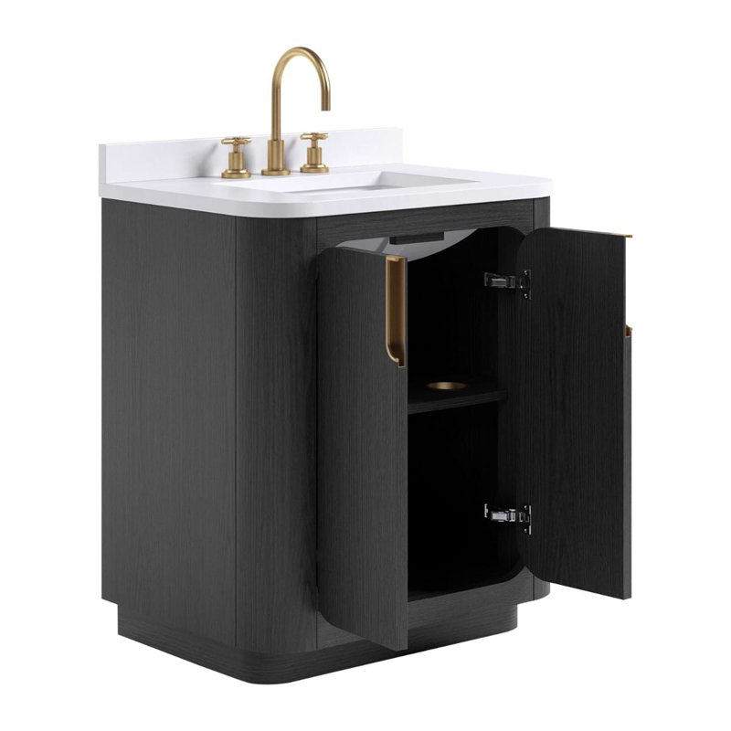 Corbin 30" Freestanding Single Bathroom Vanity with White Quartz Top