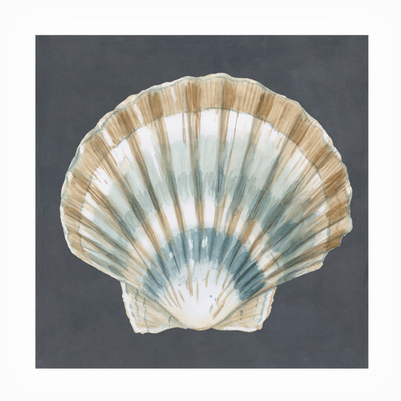 Toile d'extérieur «Shell On Slate III» par Megan Meagher, H 14 po x l 14 po x P 1,5 po