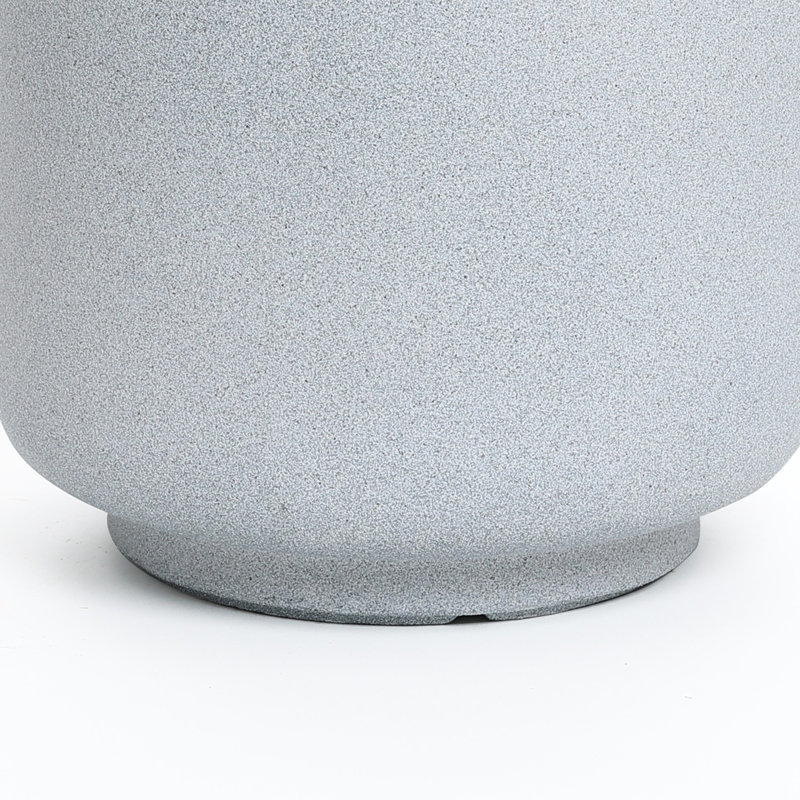 Minimalistic Modern Gray Round Planter, 23" H x 14.6" W x 14.6" D