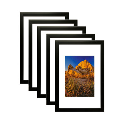 Black MDF Wall Picture Frame with PS Glass - 8" x 12" Display
