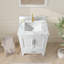 Meuble-lavabo simple 24 po avec plateau en granite blanc Riverford