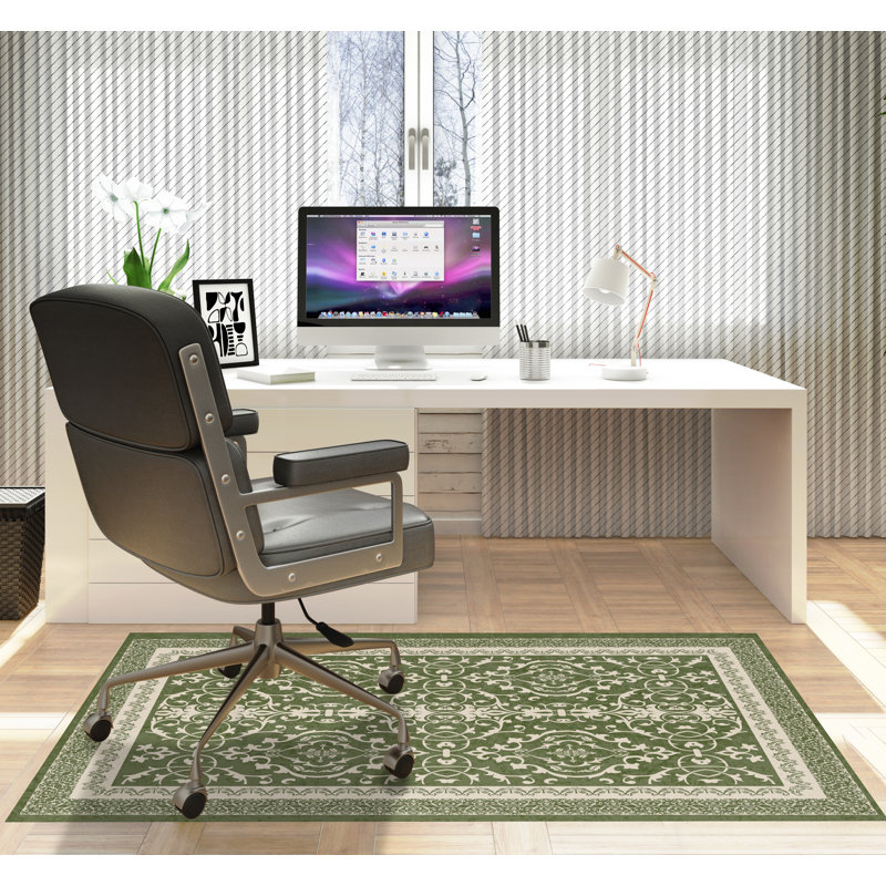 Rectangle Chair Mat with Straight Cut Edge for Firm Surfaces, 48" W x 72" L, Cilantro