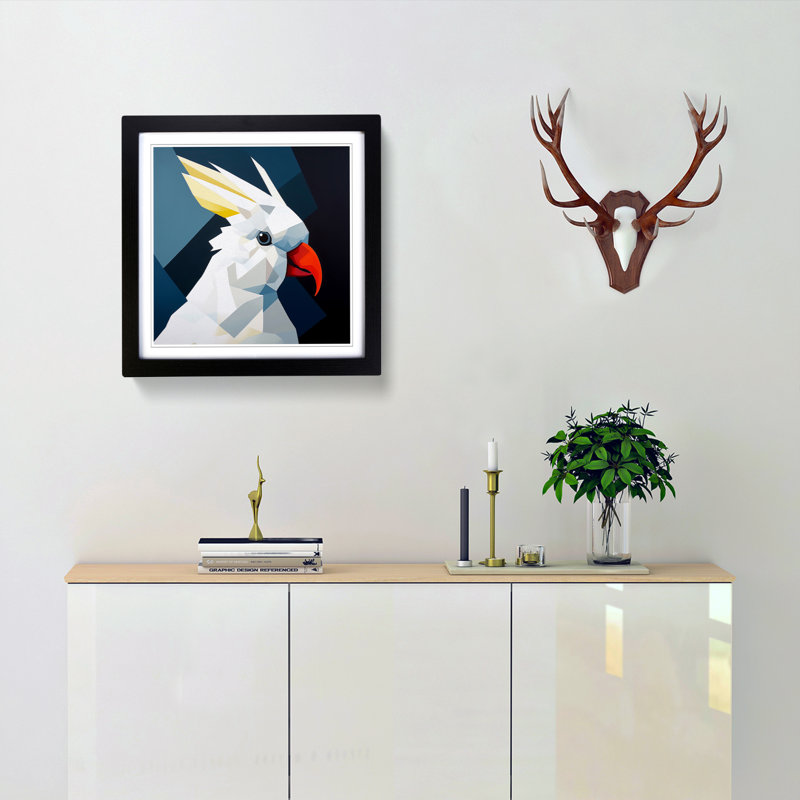 Cockatoo Constructivism No.5 - Framed Print, Black