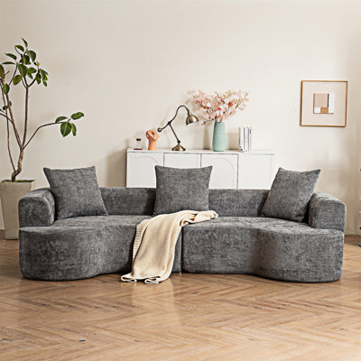 Curved Sofa With Pillows