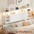 Wood Headboard with Led Lights & Charging Station-116602357-116602356