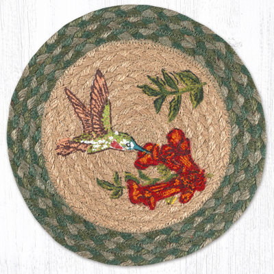  Blue Bird Printed Round Trivet 10"x10" Heat-Resistant Kitchen Accessory