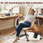 Fauteuil de bureau ergonomique en polyuréthane, chaise d'ordinateur pivotante réglable avec siège et dossier rembourrés, chaise de bureau à domicile pour bureau, dortoir et espaces de coiffeuse-409853268