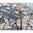71-Inch  Table with Umbrella Hole - Aluminum Patio Table in Gray for Restaurant. Backyard or Poolside Use
