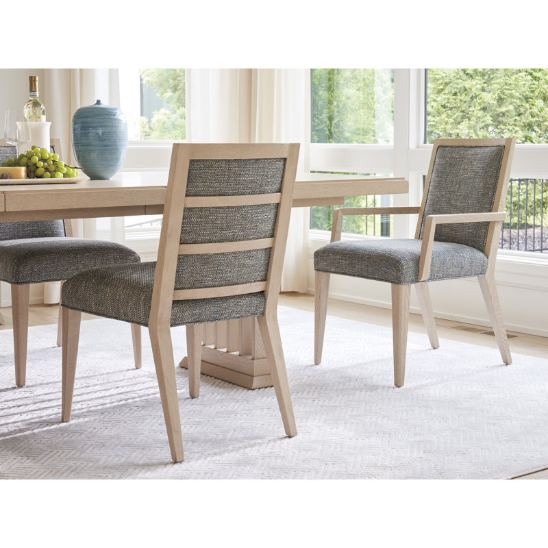 Sunset Key Nicholas Upholstered Back Side Chair, Green/Gray/Brown Polyester