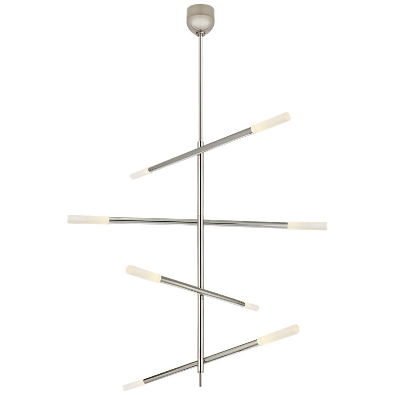 Kelly Wearstler Rousseau Large Articulating Chandelier, Bronze, 47.5" H x 48" W x 3" D, Clear Glass