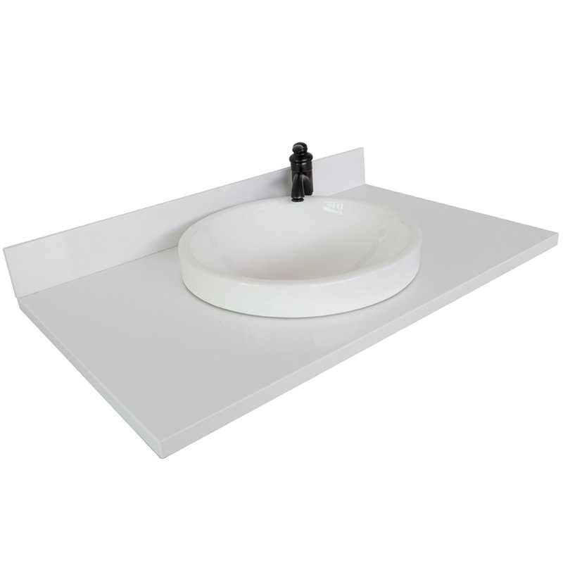 37 Stone and Ceramic Material 1 Single Bathroom Vanity Top Yes Sink