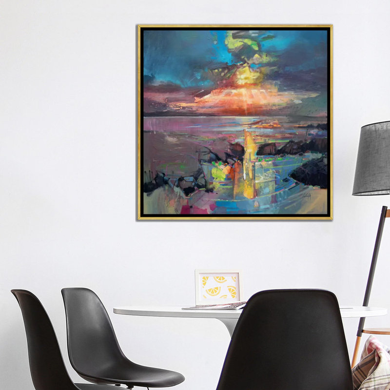 " Harris Sky " by Scott Naismith, No Mat, Gold Framed Canvas, 37" H x 37" W x 1.5" D