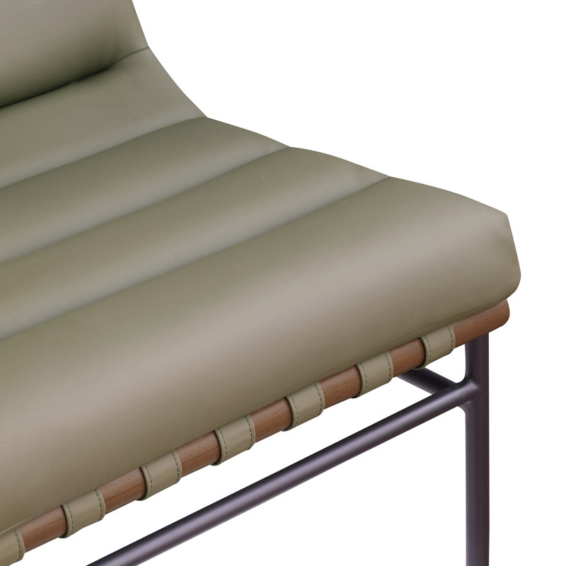 Fauteuil sans accoudoirs 24,5 Evgheni, Cuir olive végétalien