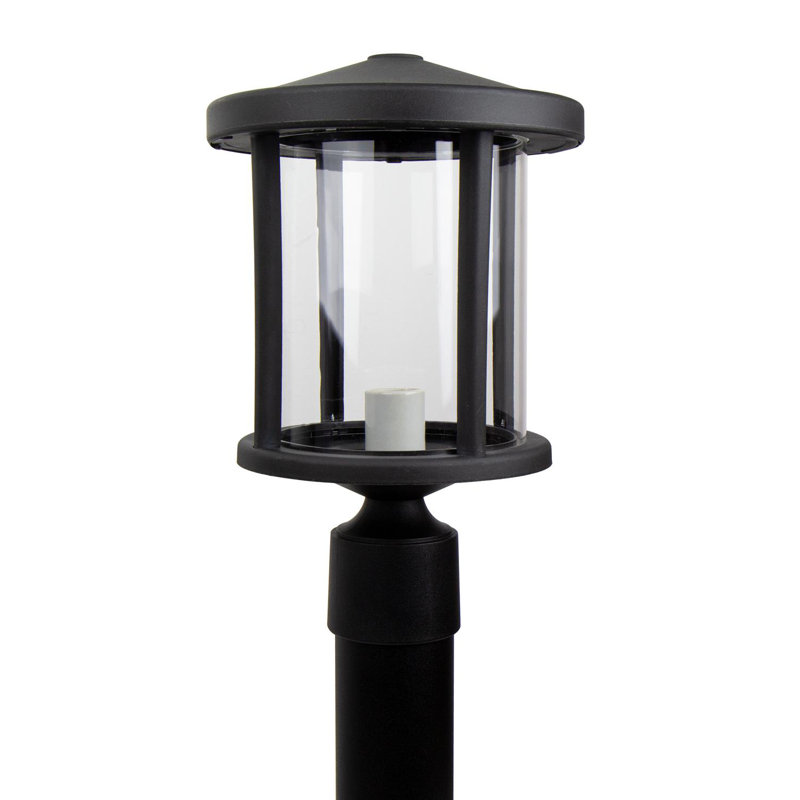 Solus Artisan Round Post Top Fixture with Clear Acrylic Lens, Black